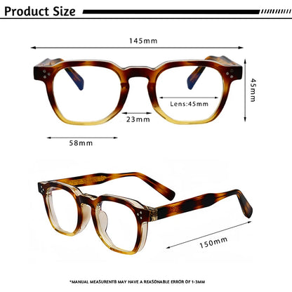 Caterside New Square Flat Light Glasses for Men Women Retro TR Frame Eyeglass High-Quality Eyewear Minimalist Matching
