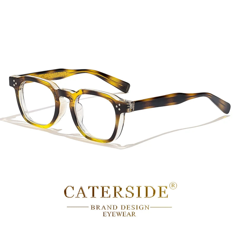 Caterside New Square Flat Light Glasses for Men Women Retro TR Frame Eyeglass High-Quality Eyewear Minimalist Matching