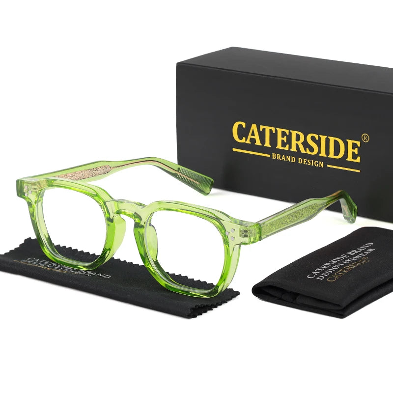 Caterside New Square Flat Light Glasses for Men Women Retro TR Frame Eyeglass High-Quality Eyewear Minimalist Matching