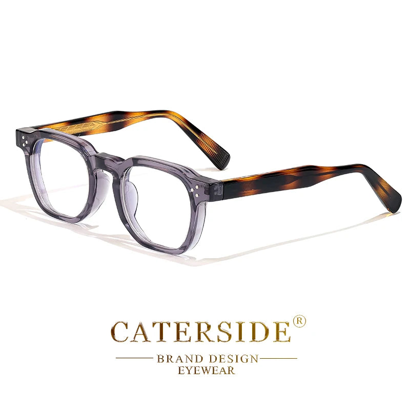 Caterside New Square Flat Light Glasses for Men Women Retro TR Frame Eyeglass High-Quality Eyewear Minimalist Matching