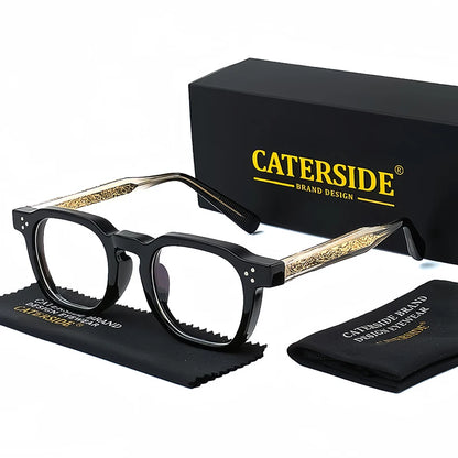 Caterside New Square Flat Light Glasses for Men Women Retro TR Frame Eyeglass High-Quality Eyewear Minimalist Matching