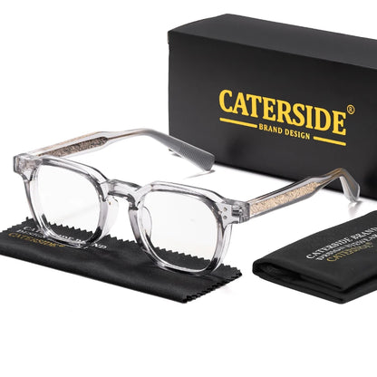 Caterside New Square Flat Light Glasses for Men Women Retro TR Frame Eyeglass High-Quality Eyewear Minimalist Matching