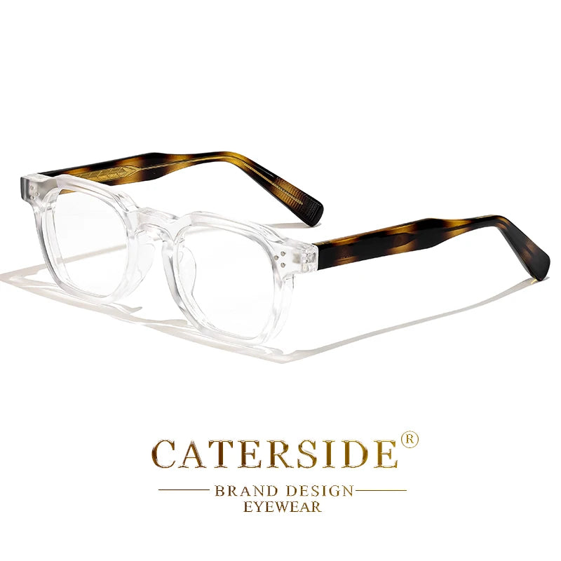 Caterside New Square Flat Light Glasses for Men Women Retro TR Frame Eyeglass High-Quality Eyewear Minimalist Matching