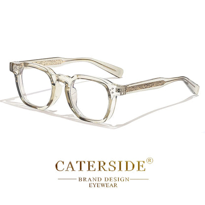 Caterside New Square Flat Light Glasses for Men Women Retro TR Frame Eyeglass High-Quality Eyewear Minimalist Matching