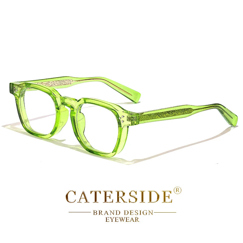 Caterside New Square Flat Light Glasses for Men Women Retro TR Frame Eyeglass High-Quality Eyewear Minimalist Matching